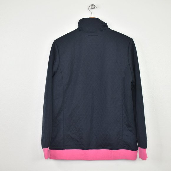 Simply Southern Black Pink Quilted 1/4 Snap Pullover Size M Sweatshirt Jacket - Picture 7 of 13